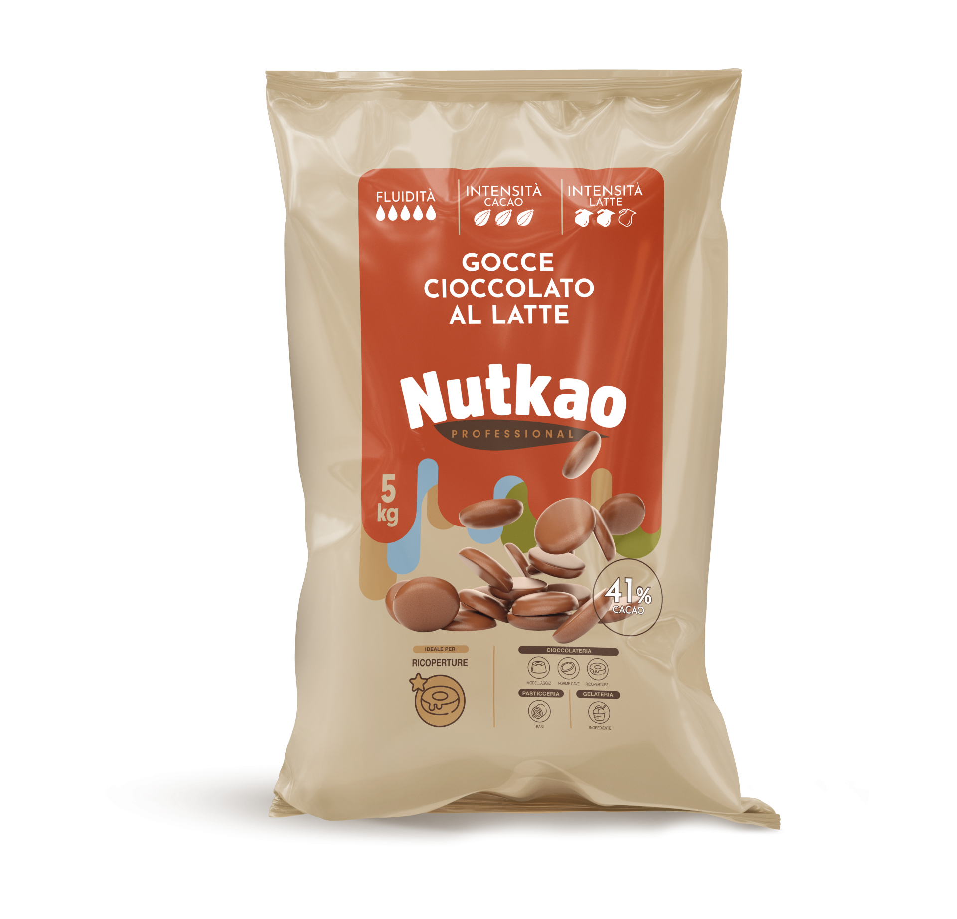 Nutkao tejcsokoládé pasztilla 41% 5 kg