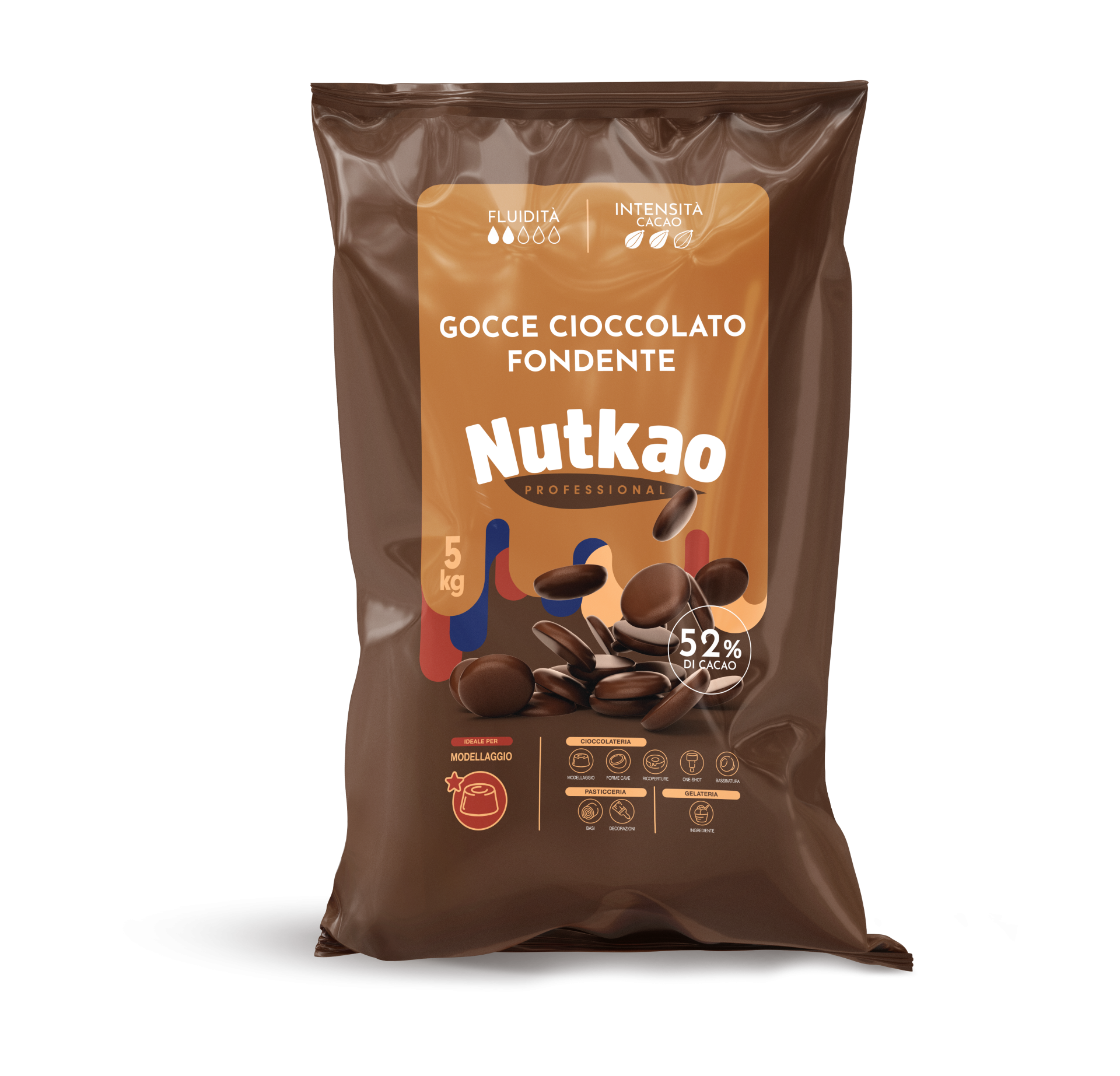 Nutkao étcsokoládé pasztilla 52% 5 kg