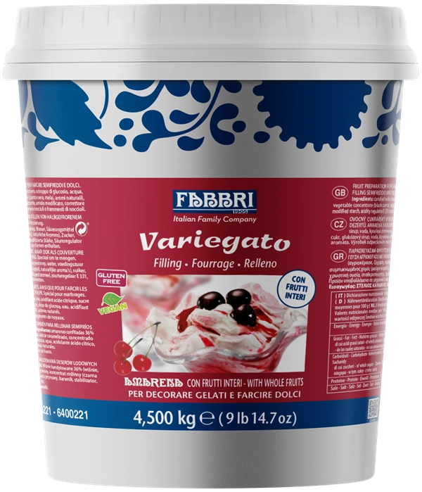 FABBRI Amarena (meggy) variegato egész gyümölcsökkel 4,5kg
