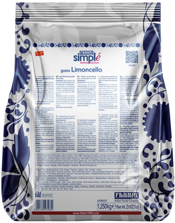 FABBRI SIMPLÉ LIMONCELLO KÉSZPOR 1,25kg