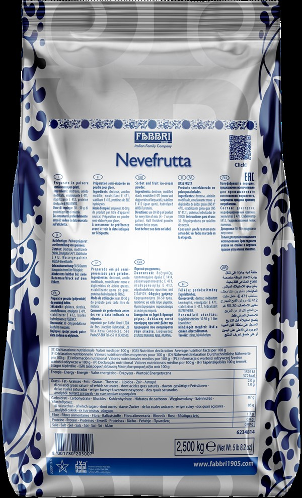 FABBRI nevefrutta gyümölcsalap 2,5kg