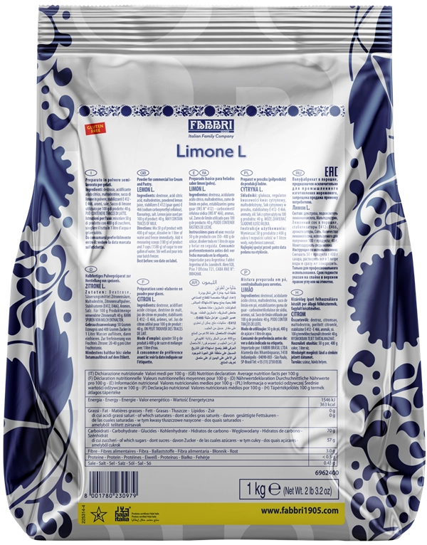 FABBRI citrom ízesítő por 1kg